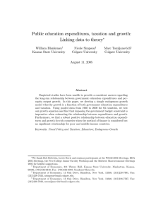 Public education expenditures, taxation and growth: Linking data to theory
