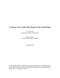 Corporate Taxes and Union Wages in the United States