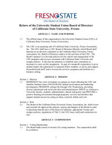 Bylaws of the University Student Union Board of Directors