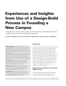 Experiences and Insights from Use of a Design-Build Process in Founding a