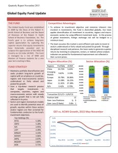 Global Equity Fund Update THE FUND Competitive Advantages Quarterly Report November 2015