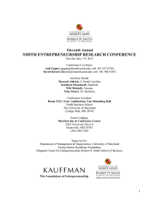 SMITH ENTREPRENEURSHIP RESEARCH CONFERENCE  Eleventh Annual