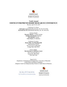 SMITH ENTREPRENEURSHIP RESEARCH CONFERENCE  Tenth Annual