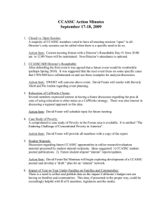 CCASSC Action Minutes September 17-18, 2009
