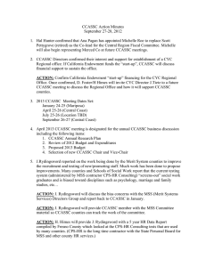 CCASSC Action Minutes September 27-28, 2012
