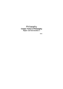 Philosophy Classic Texts in Philosophy Higher and Intermediate 2 7670