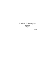 RMPS: Philosophy Logic I Higher 4454