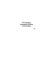 Philosophy Philosophy of Mind Advanced Higher
