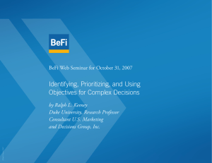 Identifying, Prioritizing, and Using Objectives for Complex Decisions