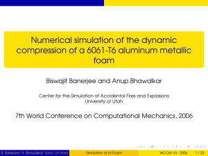 Numerical simulation of the dynamic compression of a 6061-T6 aluminum metallic foam