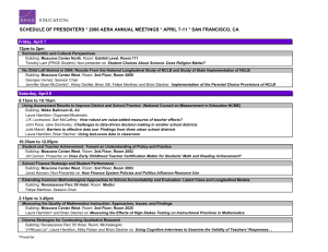 SCHEDULE OF PRESENTERS * 2006 AERA ANNUAL MEETINGS * APRIL... 12pm to 2pm Friday, April 7