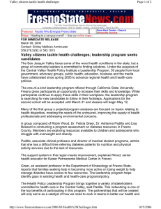 Page 1 of 2 Valley citizens tackle health challenges