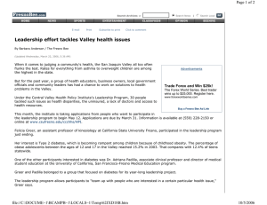 Leadership effort tackles Valley health issues Page 1 of 2