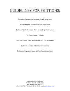 GUIDELINES FOR PETITIONS:
