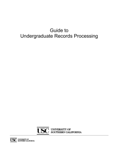 Guide to Undergraduate Records Processing
