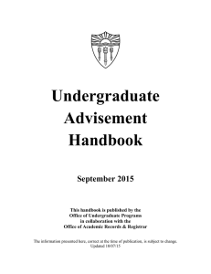 Undergraduate Advisement Handbook