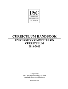 CURRICULUM HANDBOOK UNIVERSITY COMMITTEE ON CURRICULUM 2014-2015