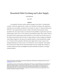 Household Debt Overhang and Labor Supply Asaf Bernstein Nov 2015