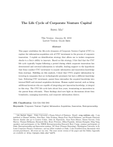 The Life Cycle of Corporate Venture Capital Song Ma Click Here