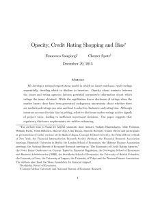 Opacity, Credit Rating Shopping and Bias Francesco Sangiorgi Chester Spatt December 29, 2015