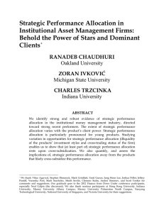 Strategic Performance Allocation in Institutional Asset Management Firms: