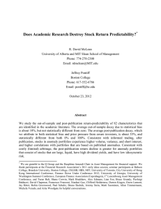 Does Academic Research Destroy Stock Return Predictability?