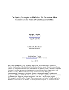 Catalyzing Strategies and Efficient Tie Formation: How
