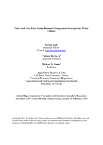 Price- and Non-Price Water Demand Management Strategies for Water Utilities Serhat Asci