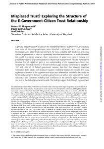 Misplaced Trust? Exploring the Structure of the E-Government-Citizen Trust Relationship David VanAmburg*