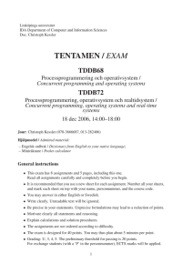 TENTAMEN / TDDB68 TDDB72