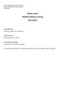 Written exam TDDD04 Software Testing 2014-08-20