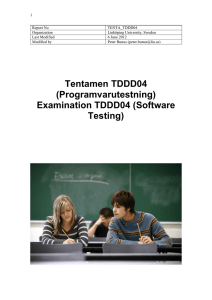 1 Report No TENTA_TDDD04 Organization