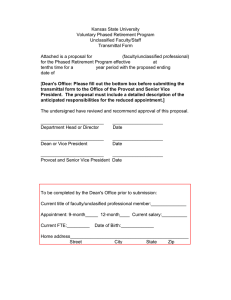 Kansas State University Voluntary Phased Retirement Program Unclassified Faculty/Staff Transmittal Form