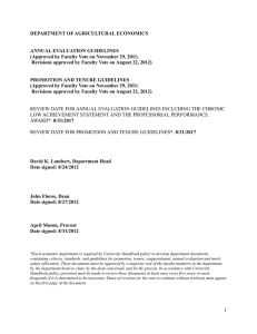 DEPARTMENT OF AGRICULTURAL ECONOMICS  ANNUAL EVALUATION GUIDELINES