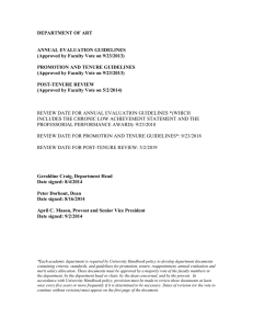 DEPARTMENT OF ART  ANNUAL EVALUATION GUIDELINES (Approved by Faculty Vote on 9/23/2013)
