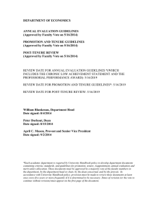 DEPARTMENT OF ECONOMICS  ANNUAL EVALUATION GUIDELINES (Approved by Faculty Vote on 5/16/2014)