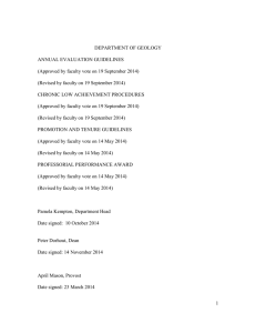 DEPARTMENT OF GEOLOGY ANNUAL EVALUATION GUIDELINES