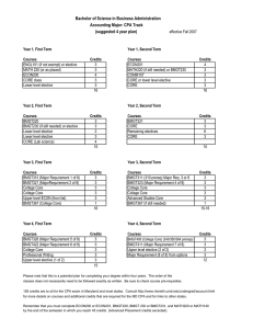 Bachelor of Science in Business Administration Accounting Major: CPA Track