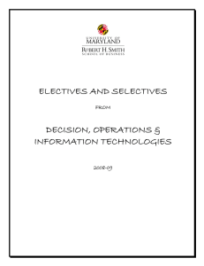 ELECTIVES AND SELECTIVES DECISION, OPERATIONS &amp; INFORMATION TECHNOLOGIES