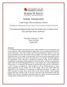 Seminar Announcement Frank Nagle, Harvard Business School Free and Open Source Software”