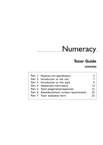 Numeracy Tutor Guide