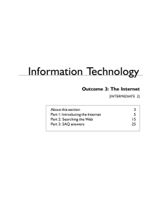 Information Technology Outcome 3: The Internet About this section 3