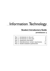 Information Technology Student Introductory Guide