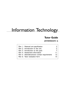 Information Technology Tutor Guide