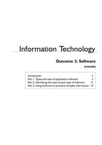Information Technology Outcome 2: Software