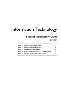 Information Technology Student Introductory Guide