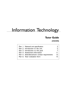 Information Technology Tutor Guide