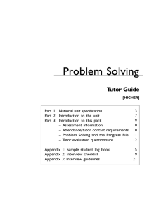 Problem Solving Tutor Guide