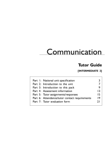 Communication Tutor Guide