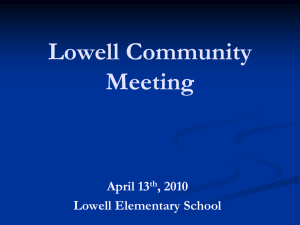 Lowell Community Meeting April 13 , 2010